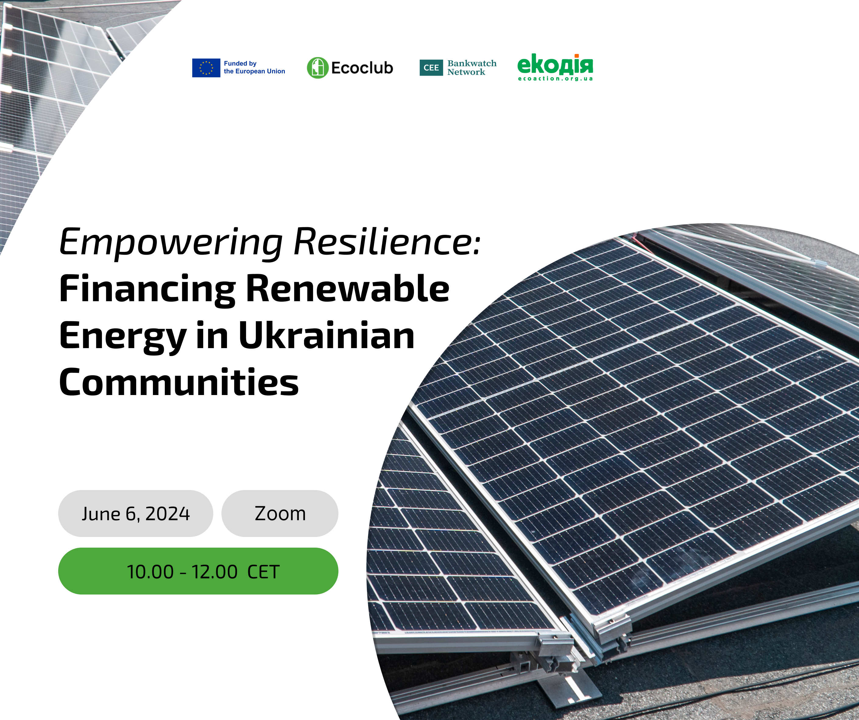 Join the online event «Empowering Resilience: Financing Renewable Energy in Ukrainian Communities» 