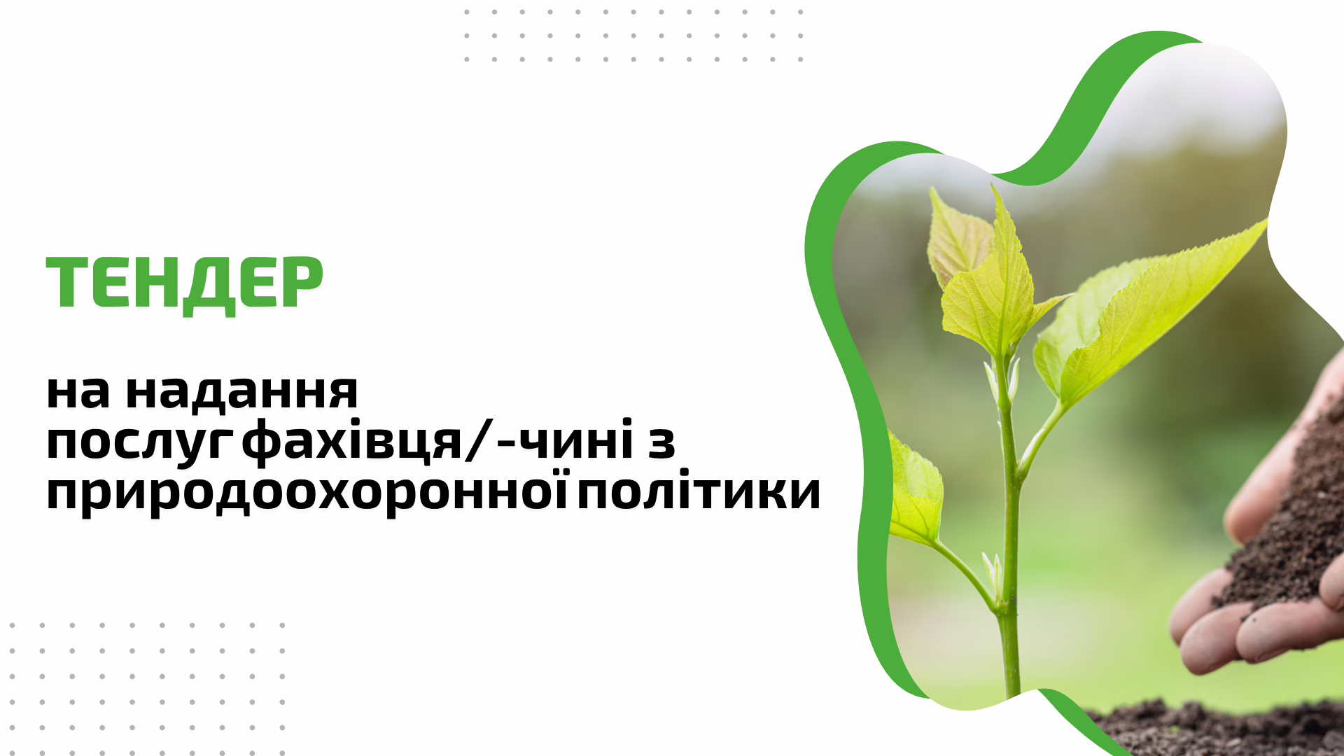 Тендер на надання послуг фахівця/-чиню з природоохоронної політики